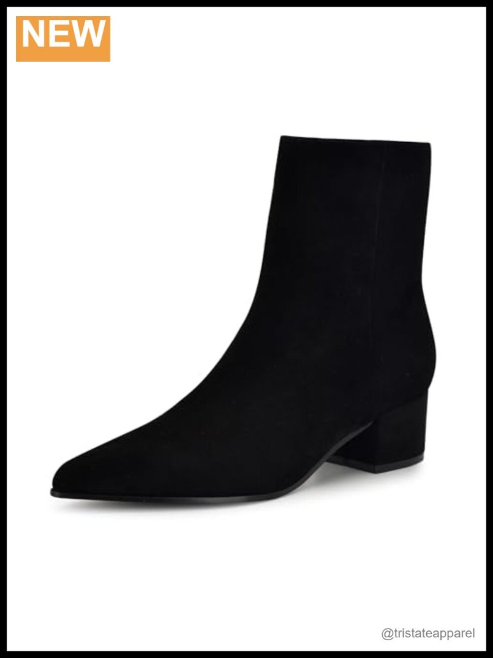 Nine West Maribu Women's Ankle Boots Pointed Toe Block Heel Side Zipper Suede